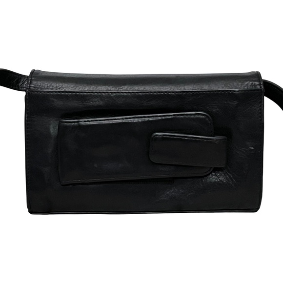 Hobo International Convertable Crossbody Wallet Bag Black Leather Organizer - Picture 3 of 12